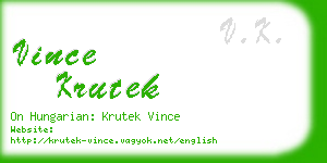 vince krutek business card